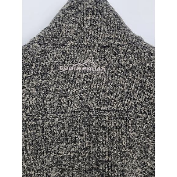 Eddie Bauer Black Gray Heathered Knit Jacket Men’s Size Medium - Picture 7 of 13